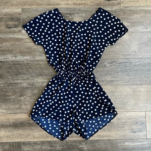 One & Only x Urban Renewal Open Back Romper Blue S - Picture 12 of 12